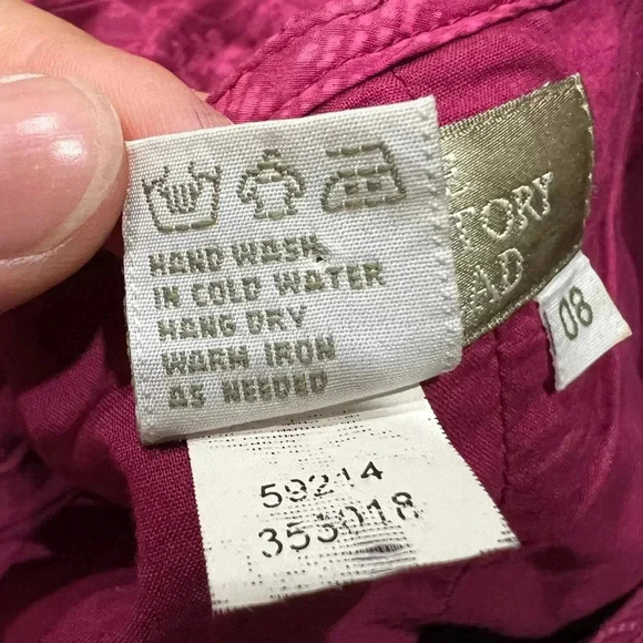 The Territory Ahead Sleeveless Pink Embroidered Cotton and Silk Dress Size 8 - Picture 6 of 7